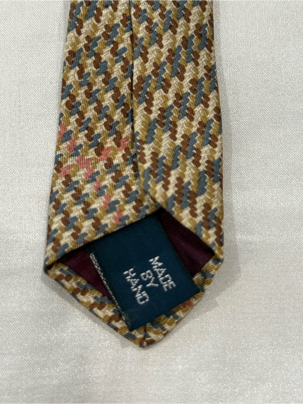 Polo by Ralph Lauren Palm Golfers Pattern Plaid Silk Mens Tie Brown Multicolor - Picture 5 of 10